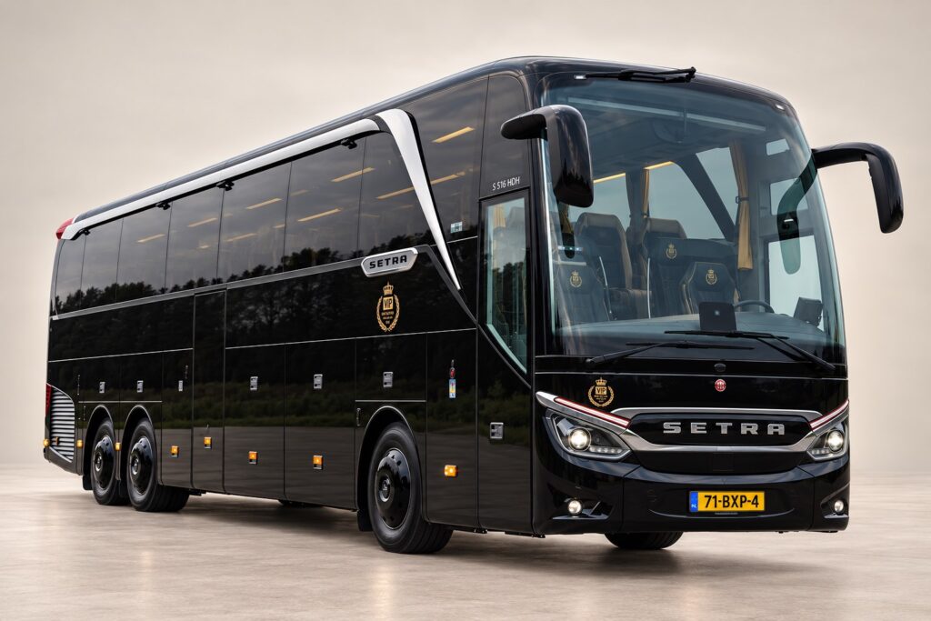 Zwarte Setra Vip Touringcar In Studio
